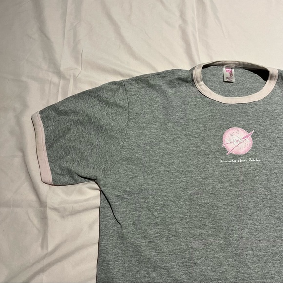 Gray and Baby Pink NASA Ringer Tee - Picture 1 of 6